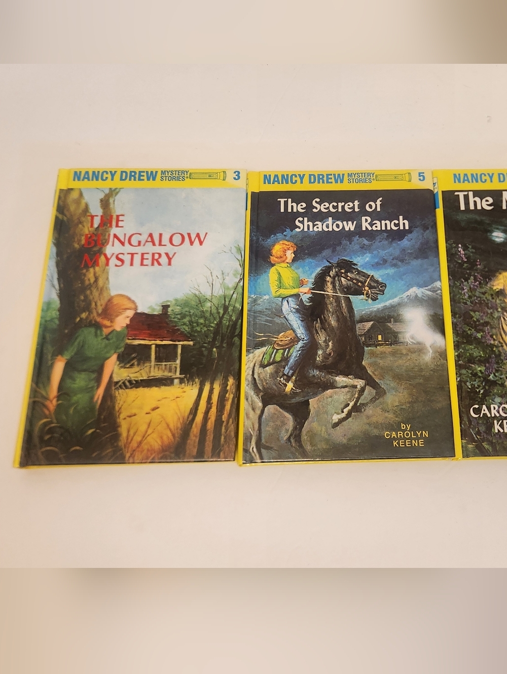 Nancy Drew Mystery Stories Lot - Yellow Border Covers (3,4,5)